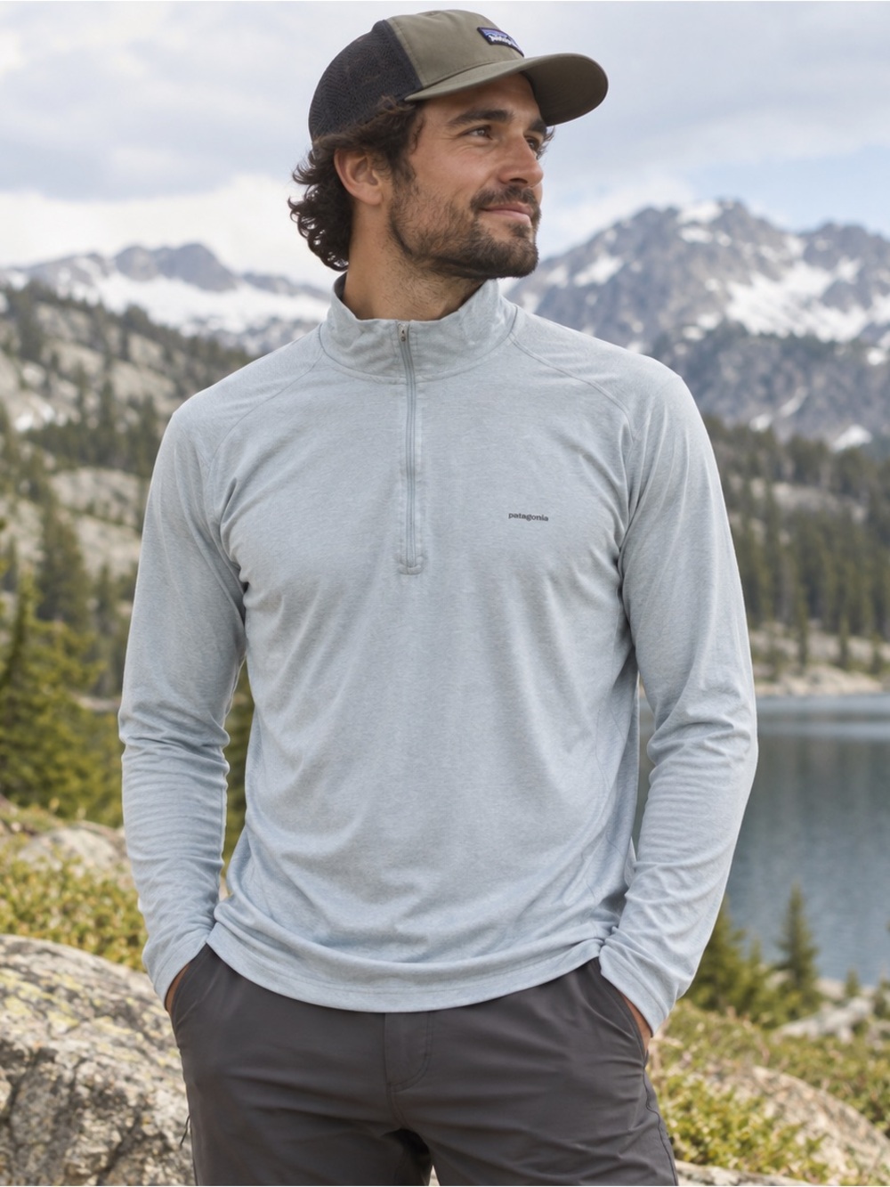 Patagonia Capilene 1/4 Zip Mens XL Gray Pullover Lightweight Base Layer Ski